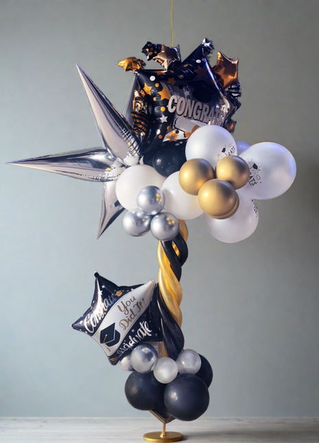 Graduation balloons stand