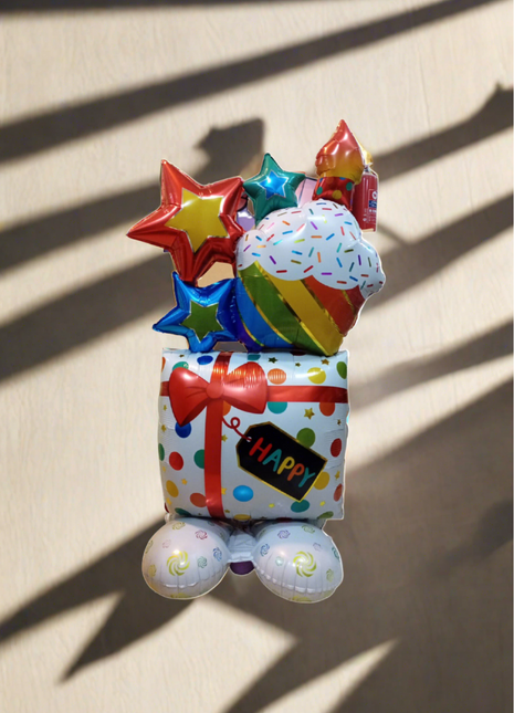 Birthday Gift Box Shape Balloon Stand - Reventon
