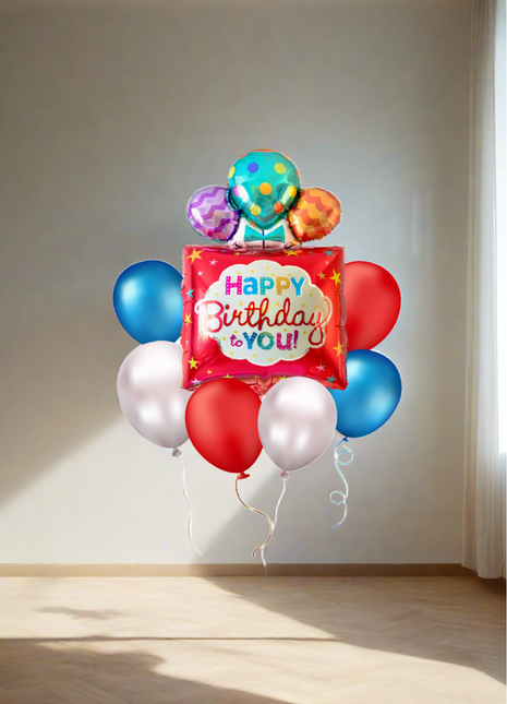 باقة بالونات عيد ميلاد سعيد