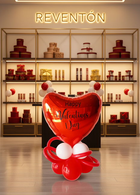 Valentine's Day Red Heart-shaped Balloon stand