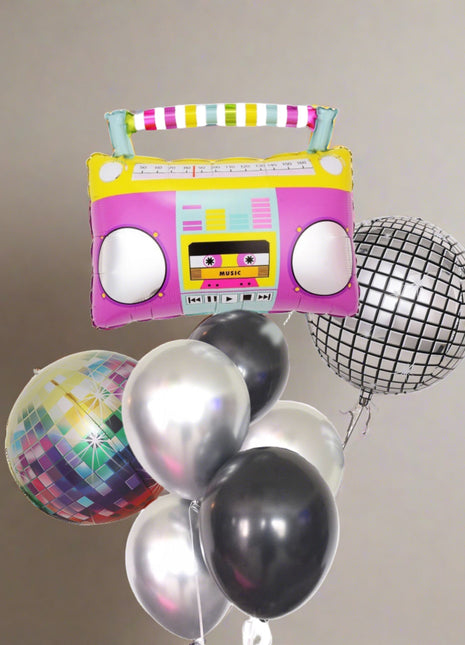 An image of Disco Foil Balloons Bouquets, perfect for disco-themed parties and events.