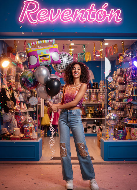 An image of Disco Foil Balloons Bouquets, perfect for disco-themed parties and events.