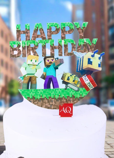 Mine Craft cake topper