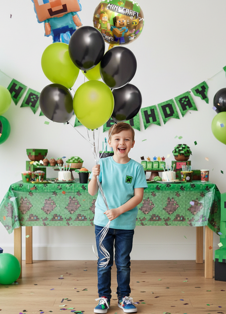 Minecraft Balloon Bouquet - Fun and Festive Balloon Decoration for Minecraft-Themed Parties