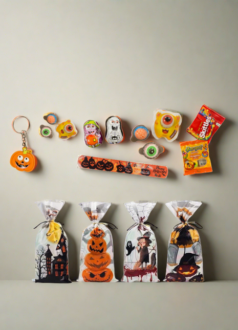 Four bags of halloween goodies