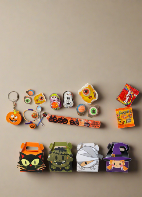 Four boxes of halloween goodies