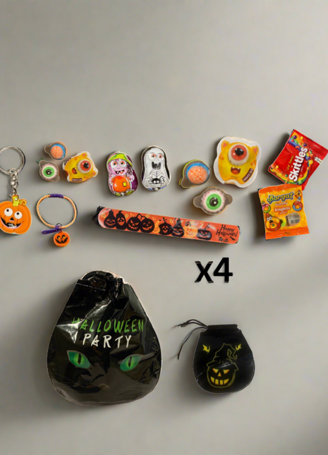 Four bags of halloween goodies