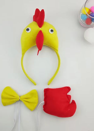 Child Kids Adult Chicken Chick Headband Tail Tie Animal Cosplay Props Birthday Gift Party Costume Carnival Halloween Christmas