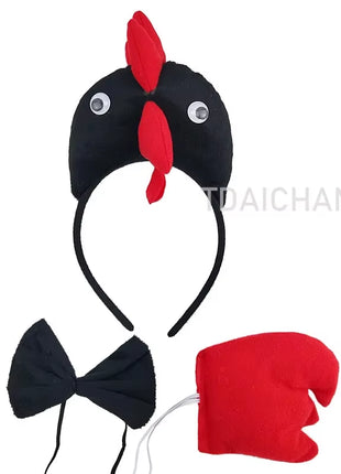 Child Kids Adult Chicken Chick Headband Tail Tie Animal Cosplay Props Birthday Gift Party Costume Carnival Halloween Christmas