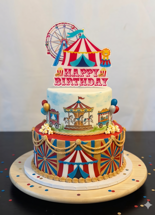 Circus cake topper