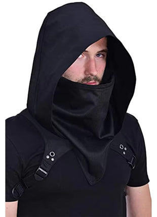 Hooded Cloak Cape Cowl Adult Cyberpunk Costumes Pagan Accessory Cosplay Medieval Assassin Hat Warrior Outfit and Daily Wear