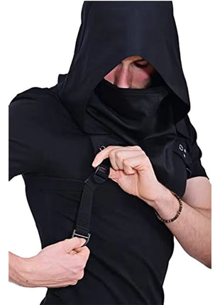 Hooded Cloak Cape Cowl Adult Cyberpunk Costumes Pagan Accessory Cosplay Medieval Assassin Hat Warrior Outfit and Daily Wear