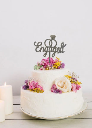 Engagement cake topper