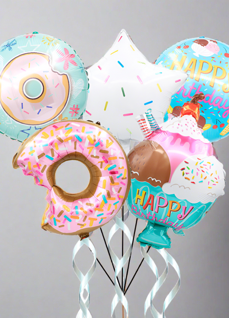 مجموعة بالونات فويل الآيس كريم/ الدونات