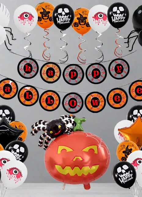 Halloween banner, foil and latex balloon collection 2