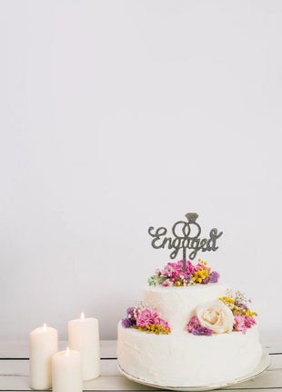 Engagement cake topper