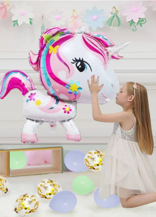 Unicorn Theme: banner, foil and latex balloons