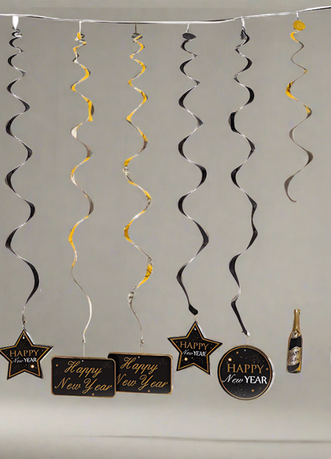 Happy New Year swirls