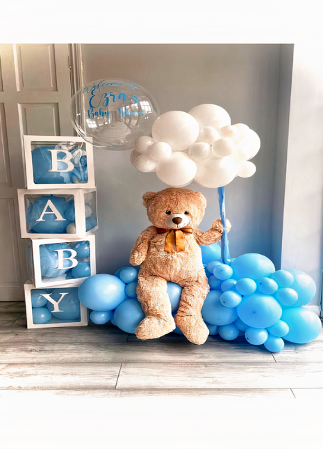 Hello Little One Giant Baby Block Boxes with Teddy Bear