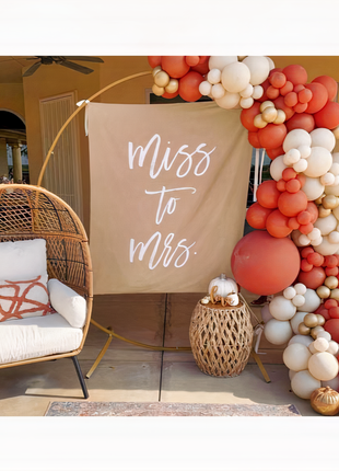 Miss to Mrs Backdrop - Chic Boho Bridal Shower Decoration