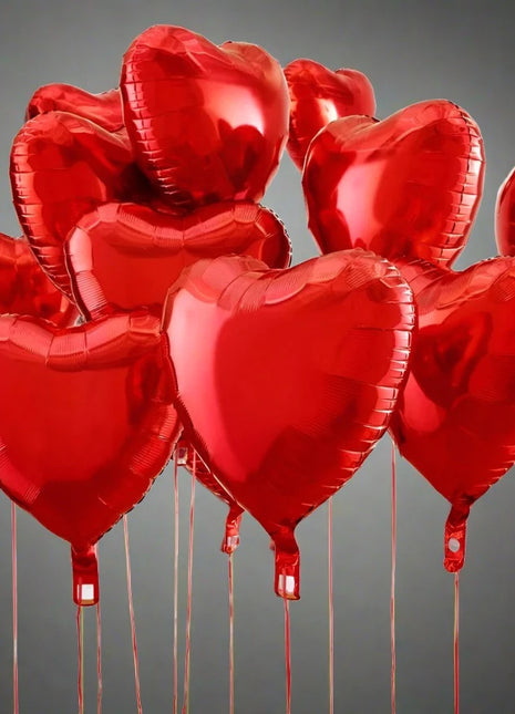 Red Heart Foil Balloon Bouque