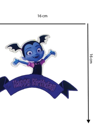 Purple bat cake topper
