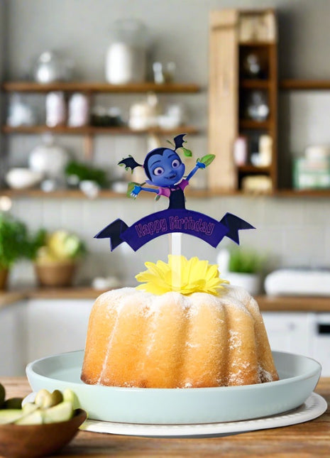 Purple bat cake topper