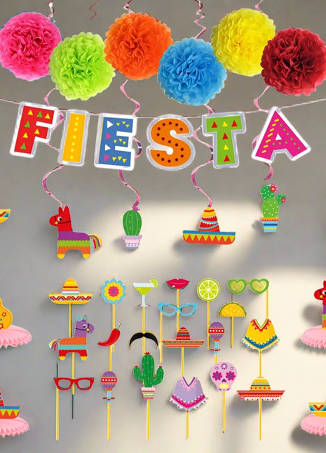 Fiesta banner and honeycombs