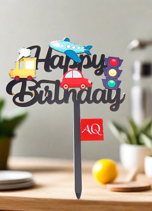 Transportation cake topper