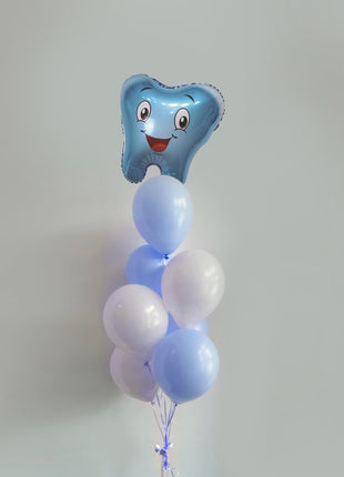 An image of Dental Teeth Shape Foil Balloons Bouquets, perfect for dental offices, orthodontic practices, or dental-themed parties.