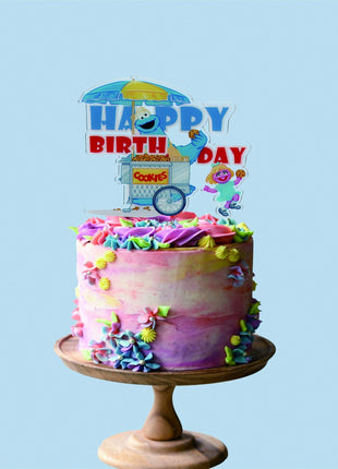 Cookie monster cake topper